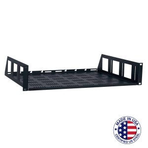 Lowell 0181-1360 1u Vented Rack Utility Shelf - 10in Deep, Black Finis