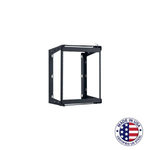 Lowell 0181-1215 Rack-swing Gate-12u, 18in Deep, 1pr Fixed Rails, Blk