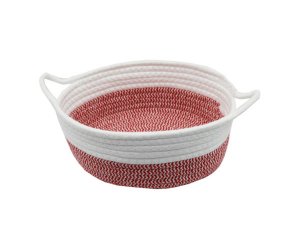 Bulk AC116 Assorted Color Round Cotton Basket With Handle