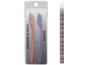 Bulk AC690 Two Pack Eyebrow Razor On Clip Strip