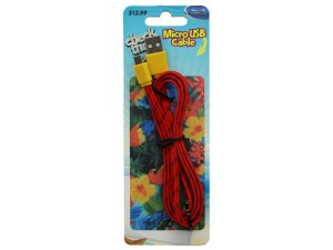 Bulk AC459 Solaray 3 Foot Colorful Fabric Micro Usb Cable