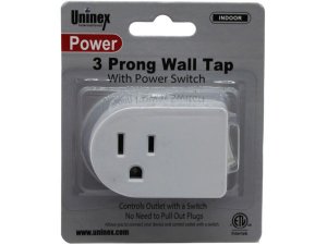 Bulk AC687 3 Prong Wall Tap With Power Switch