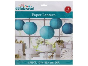 Bulk AC777 10quot; Decorative Paper Lantern In Teal