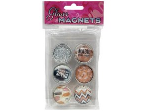 Bulk AC581 6 Pack Designer Glass Magnets