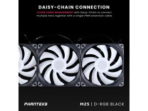 Phanteks PH-F140M25_DRGB_PWM_BK01_3P Casefan  Ph-f140m25_drgb_pwm_bk01