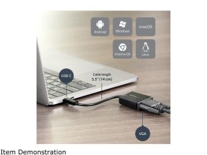 Startech 1N0231 Usb-c To Vga Adapter - Thunderbolt 3 Compatible - Usb 