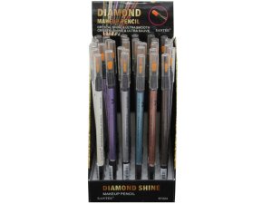 Bulk AD259 Diamond Makeup Pencil In Assorted Shades In Countertop Disp