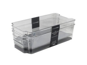 Bulk AC980 Simplemade 2 Pack 6quot; X 12.5quot; Clear Fridge Bin With 