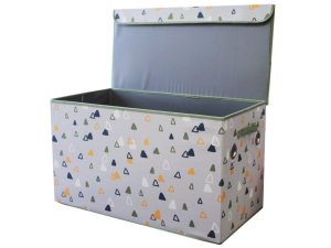 Bulk AE075 Extra Large Blue Triangle Pattern Collapsible Storage Box 1