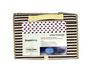 Bulk AC835 Simple Being Red Striped Portable Diaper Changing Pad