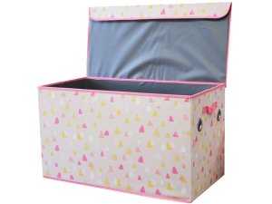 Bulk AE076 Extra Large Pink Triangle Pattern Collapsible Storage Box 1