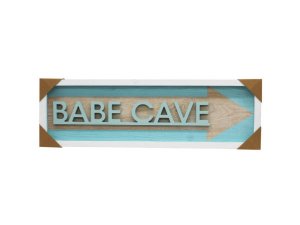 Bulk AC950 26quot; X 8quot; Mdf Framed 3d Wall Sign Babe Cave In Light