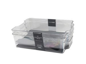 Bulk AC983 Simplemade 2 Pack 8.25quot; X 12.5quot; Clear Fridge Bin Wi