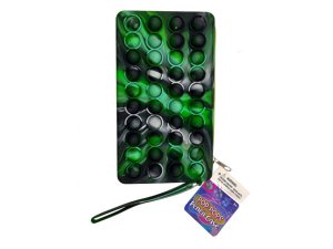 Bulk AD699 Tie Dye Green Amp; Black Pop It Fidget Pencil Case With Han