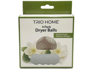 Bulk AD309 Trio Home Four Pack Dryer Balls With Jasmine Scent