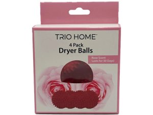 Bulk AD307 Trio Home Four Pack Dryer Balls With Rose Scent