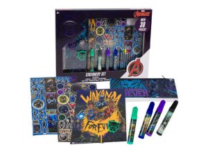 Bulk AD703 Black Panther 30pc Stationary Set With Crayons Amp; Markers