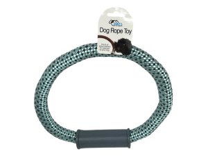 Bulk AB994 9.5quot; Jumbo Round Rope Pet Pull Toy With Plastic Handle