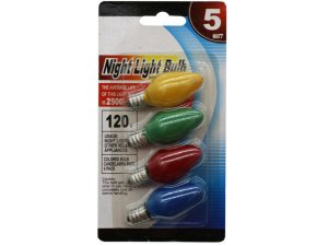 Bulk GI017 4 Pack 5-watt 120 Volt Colorful Night Light Bulbs