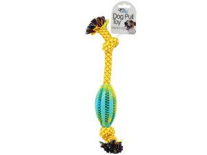 Bulk HC041 Dog Pull Toy With Center Football And Knotted Ends