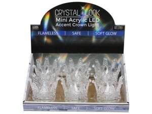 Bulk AC160 2.5quot; Crystal Mini Acrylic Led Crown Decorative Liht