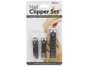 Bulk HF101 3 Pack Grooming Nail Clippers With Precision Steel Blades