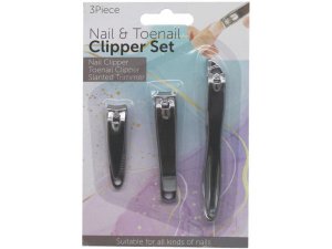 Bulk AC162 3 Piece Fingernail Clipper Tool Set