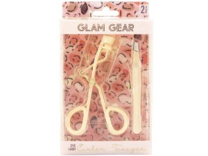 Bulk AC825 Glam Gear 2 Piece Eyelash Curler And Tweezer Set In Cream