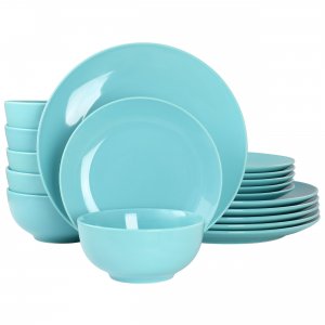 Elama EL-LUNA18-BLUE Luna 18 Piece Porcelain Dinnerware Set In Blue