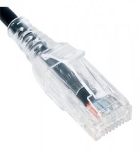 Cablesys ICC-ICPCSH03BK Patch Cord- Cat 6 Slim Clear Sr 3ft Bk