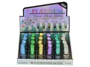 Bulk AD260 Platinum Shine Nail Polish In Assorted Shades In Countertop