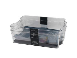 Bulk AC982 Simplemade 2 Pack 8.25quot; X 12.5quot; Clear Fridge Bin Wi