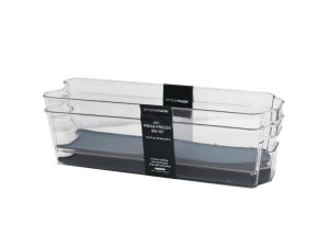 Bulk AC978 Simplemade 2 Pack 4quot; X 14.5quot; Clear Fridge Bin With 