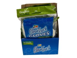 Bulk AD478 Clean Touch 4 Pair Pack Disposable Latex Gloves In Pdq Disp