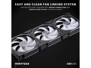 Phanteks PH-F140D30_DRGB_PWM_BK01 Case Fan  Ph-f140d30_drgb_pwm_bk01 R