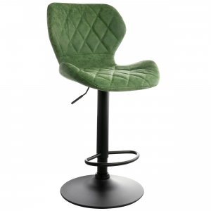 Elama ELM-799-45-GRN Vintage Faux Leather Adjustable Bar Stool In Gree