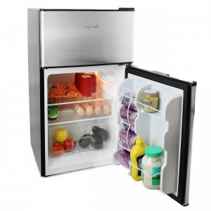 Megachef MCR-D89 3.2 Cubic Feet 2 Door Refrigeratorfreezer In Stainles