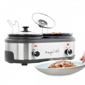 Megachef MC-1500 Dual 1.5 Quart Crock Buffet Slow Cooker