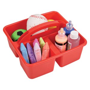 Deflecto DEF 39505RED Antimicrobial Kids Storage Caddy - 3 Compartment