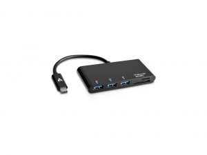 V7 V7UC3U-HUB-BLK Usb-c To 5in1 Hub Black 3x Usb  3.1xsd 1xmicro Sd