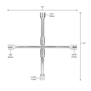 Oem 20563 Oemtools  4-way Folding Lug Nut Wrench  14