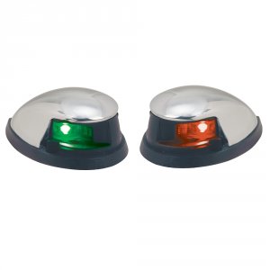 Perko 0648DP0CHR Redgreen Horizontal Mount Side Lights - Pair - Chrome