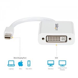 Startech MDP2DVIW Accessory  Mini Displayport To Dvi Video Adapter Con