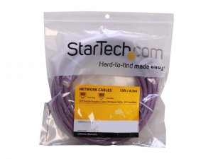 Startech N6PATCH15PL Cb  Cat6 Patch Cb W Snagless Rj45 Connectors 15ft