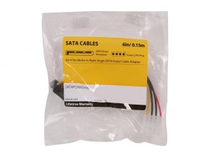 Startech DR6209 Satapowadapr 6inch 4 Pin Molex To Right Angle Sata Pow