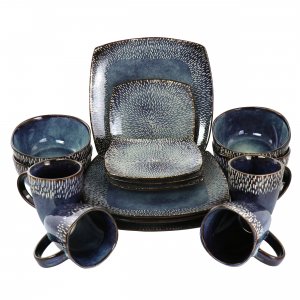 Meritage 121866.16 16 Piece Stoneware Dinnerware Set In Blue (service 