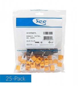 Cablesys ICC-IC107GACYL Module- Cat6a- Hd- 25pk- Yellow