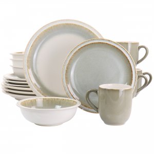 Martha 97219.16 Glazed 16 Piece Stoneware Dinnerware Set In Taupe