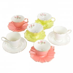 Meritage 109275.02 Montague 12 Piece Fine Ceramic Scalloped Cups With 