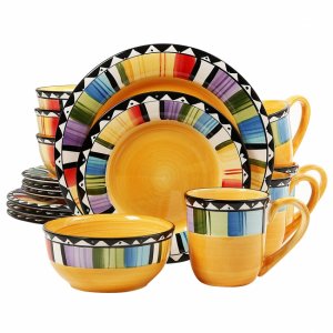 Gibson 97468.16RM Home Fandango 16 Piece Round Stoneware Dinnerware Se